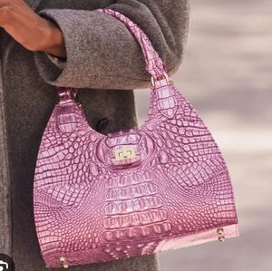 NWT Brahmin Mulberry Croc-Embossed Satchel